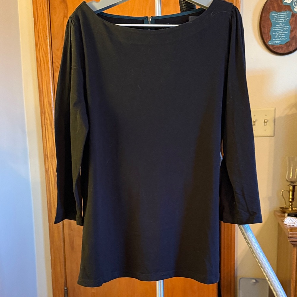 LOFT Elegant Black Long Sleeve Top. Size L. Good condition